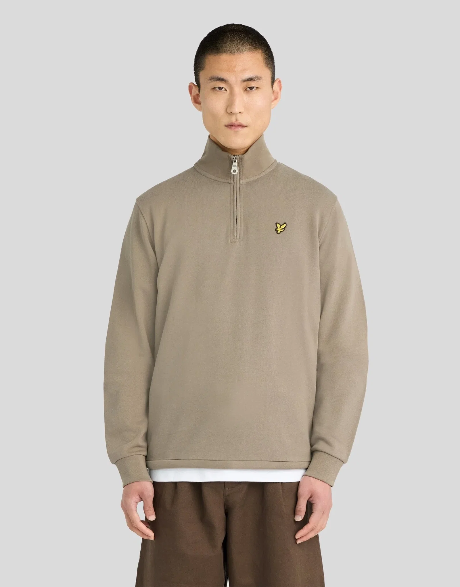 Image of Cotton Loopback 1/4 Zip Sweatshirt
