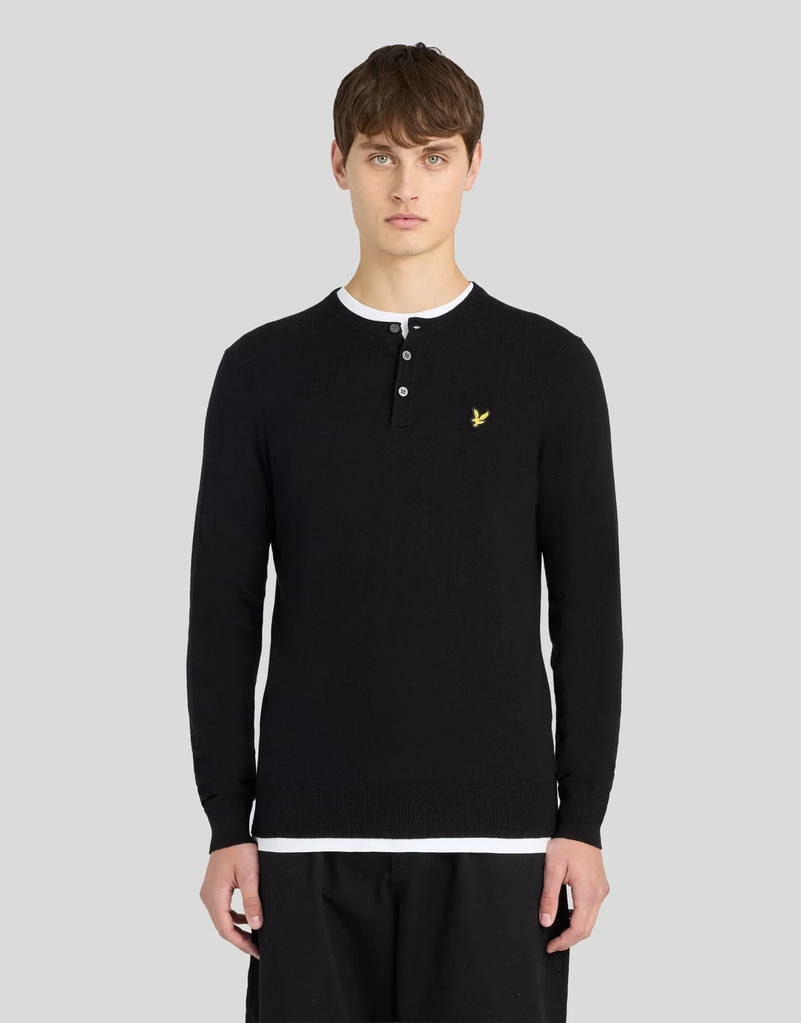 Image of Cotton Merino Henley Jumper