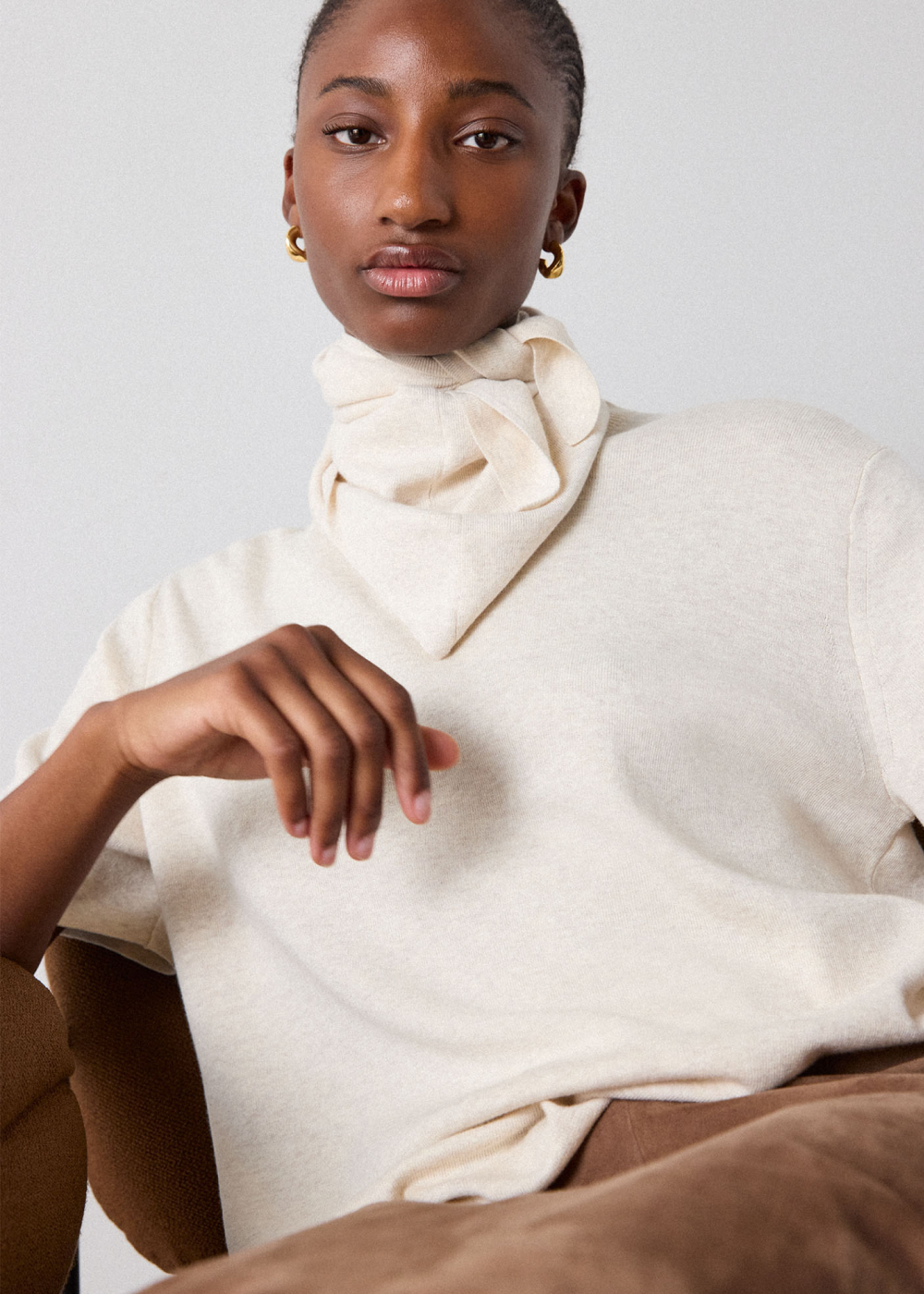 Oatmeal Fine Knit T-Shirt