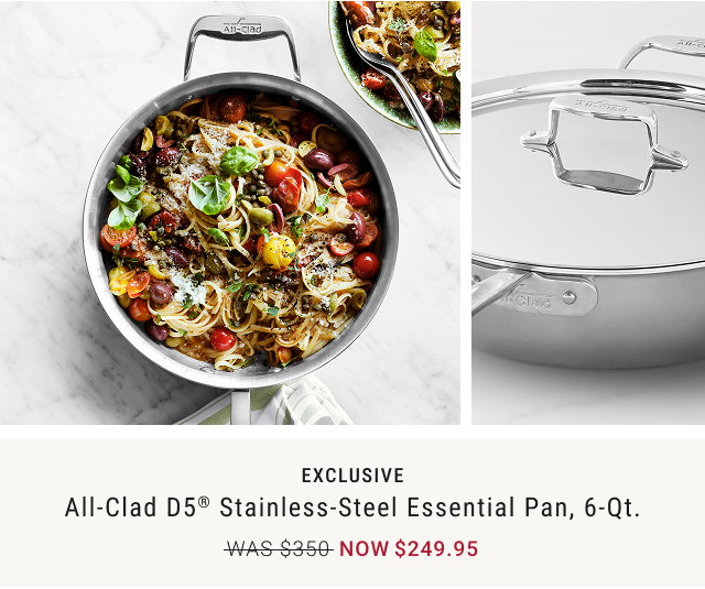 EXCLUSIVE All-Clad D5® Stainless-Steel Essential Pan, 6-Qt. NOW $249.95