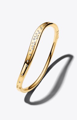 Organically Shaped Stone-Set Bangle