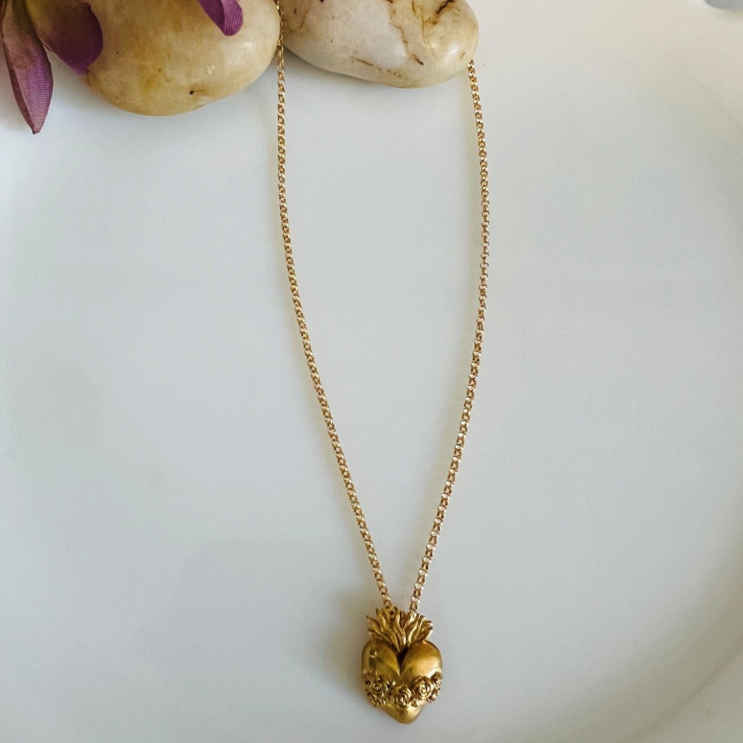 Gold Immaculate Heart Necklace