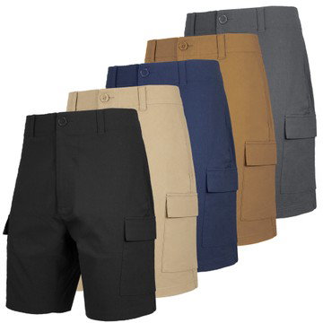 5-Pack Men’s Super Stretch Cargo Shorts with Button Closure and Zipper Pockets (30-42)