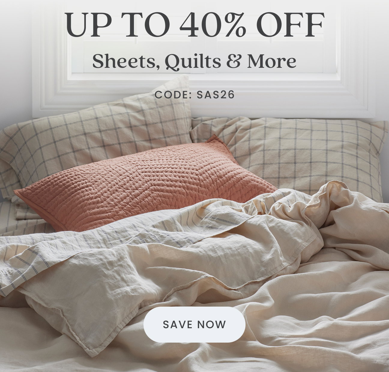 Up to 40% Off Bedding