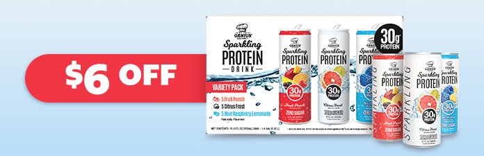 Genius Gourmet Sparkling Clear 30g Protein Variety Pack, 12 fl oz, 15-pack