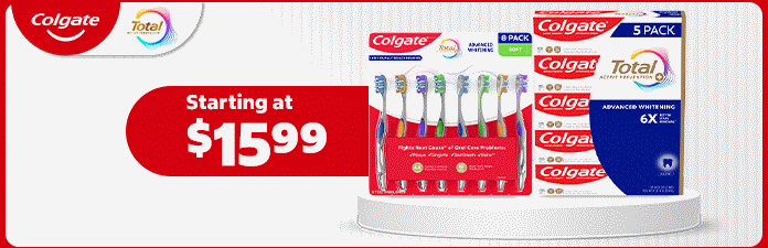 Colgate Total Active Prevention Plus Advanced Whitening Toothpaste and Total Advanced Whitening Toothbrush