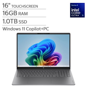 HP OmniBook 5 16-inch Touchscreen Laptop - Intel Core Ultra 5 Processor  16GB Memory, 1TB SSD