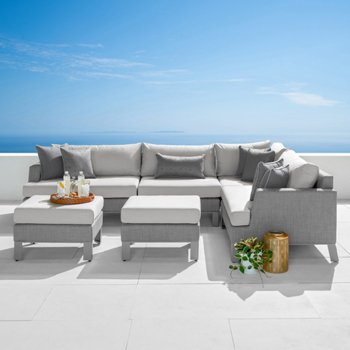 Modern Sling 6-piece Outdoor Patio Sectional Set