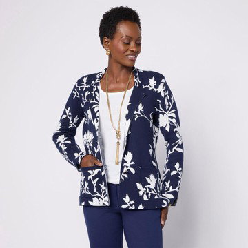 Jaclyn Smith Open Stitch Sweater Blazer