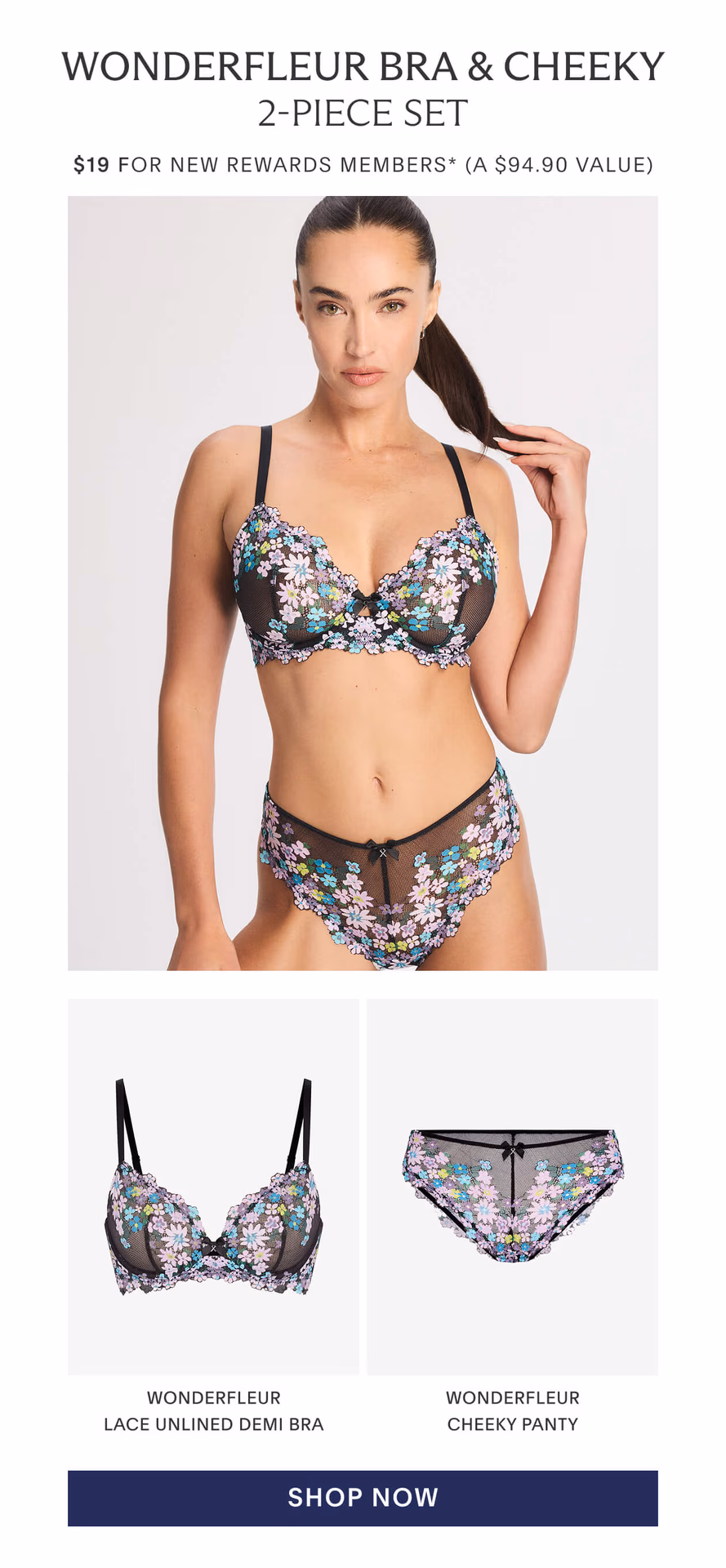Wonderfleur Bra & Cheeky 2-Piece Set