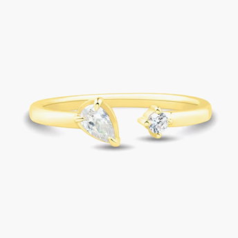 Lab Grown Diamond Open Toi et Moi Ring in Vermeil