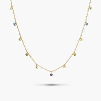 Gemstone Dangle Necklace in Vermeil