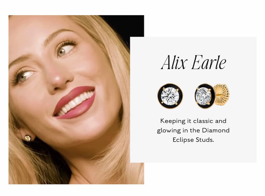 Alix Earle - Diamond Eclipse Studs The Mini Custom Word Necklace