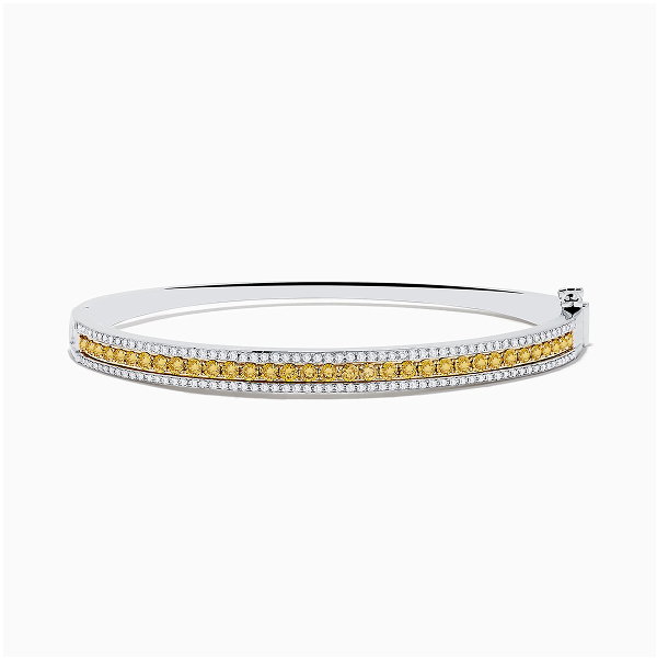 Canare` 14K Two Tone Yellow and White Diamond Bangle