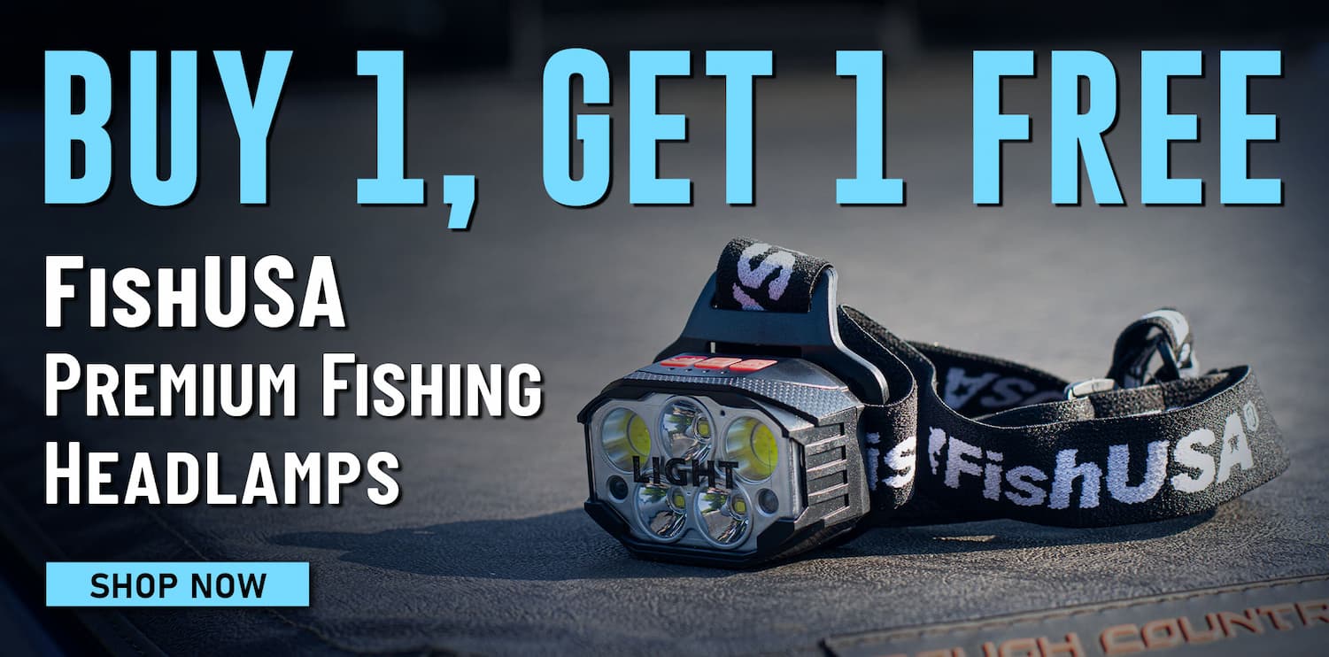 Buy 1, Get Free FishUSA Premium Fishing Headlamps Shop Now