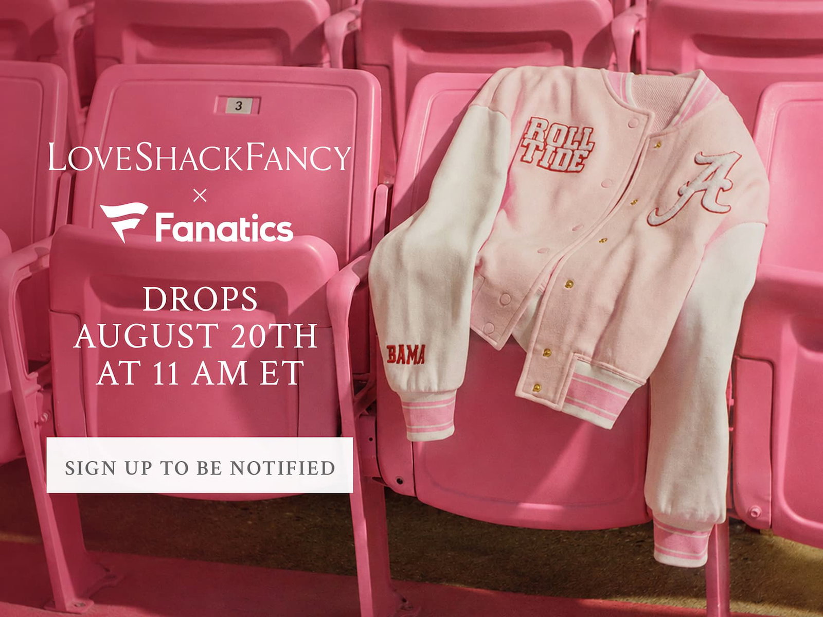 LOVESHACKFANCY x FANATICS Drops August 20th at 11 AM ET <SIGN UP TO BE NOTIFIED>