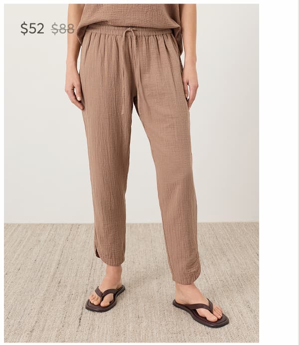 Organic Coastal Double Gauze Tapered Pull-On Pant