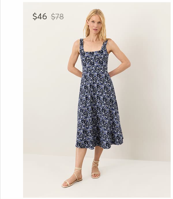 Organic Fit & Flare Square Neck Dress