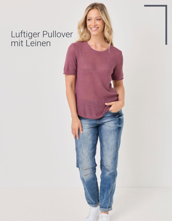 Luftiger Pullover mit Leinen