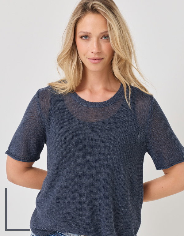 Luftiger Pullover mit Leinen