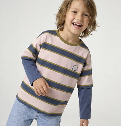 Long-sleeved T-shirt for boys - medium blue