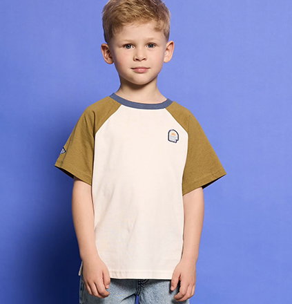 Short-sleeved T-shirt for boys - khaki