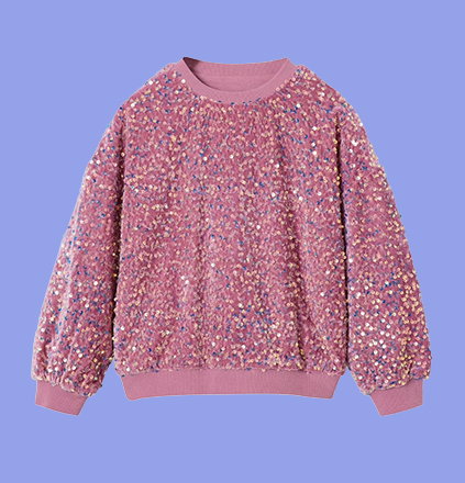 Sequinned Sweatshirt for Girls - mauve