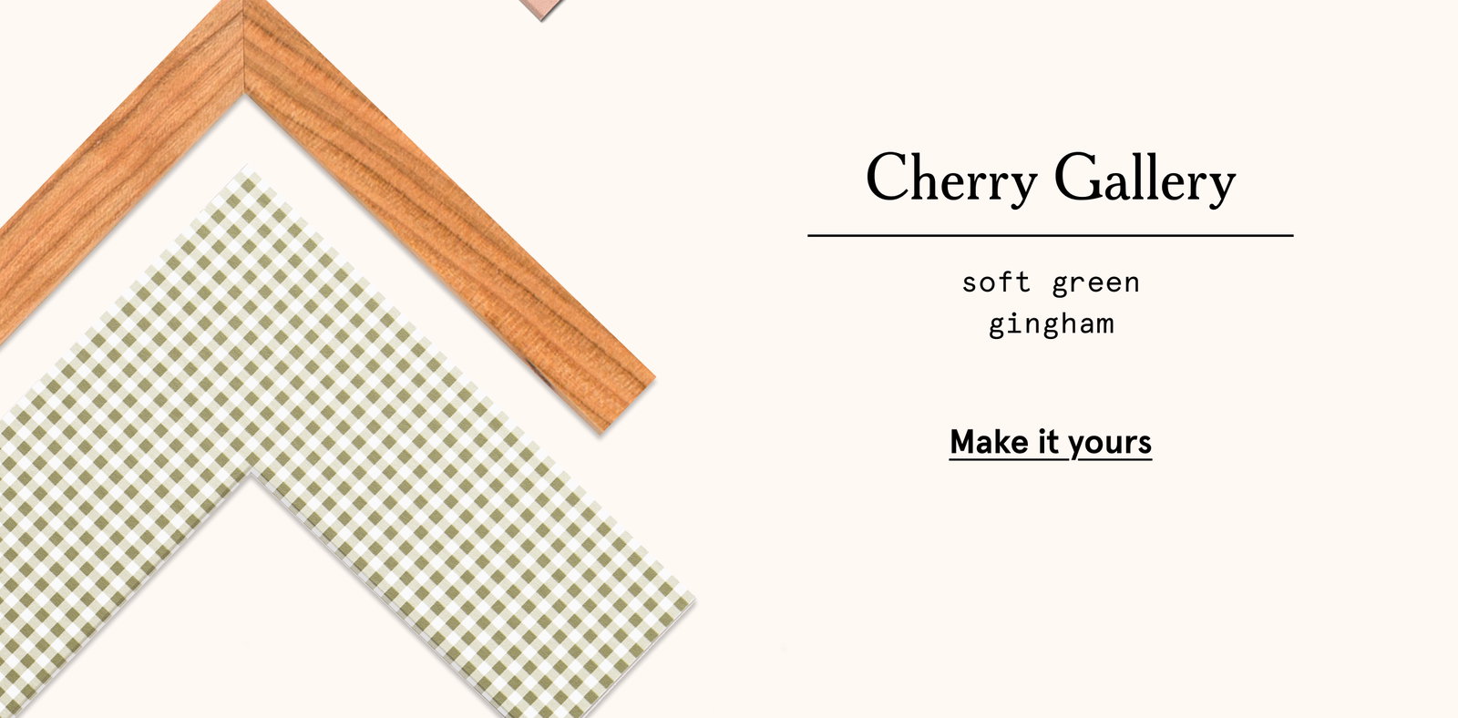 Cherry Gallery - soft green gingham