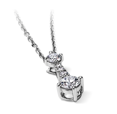 White gold diamond drop necklace.
