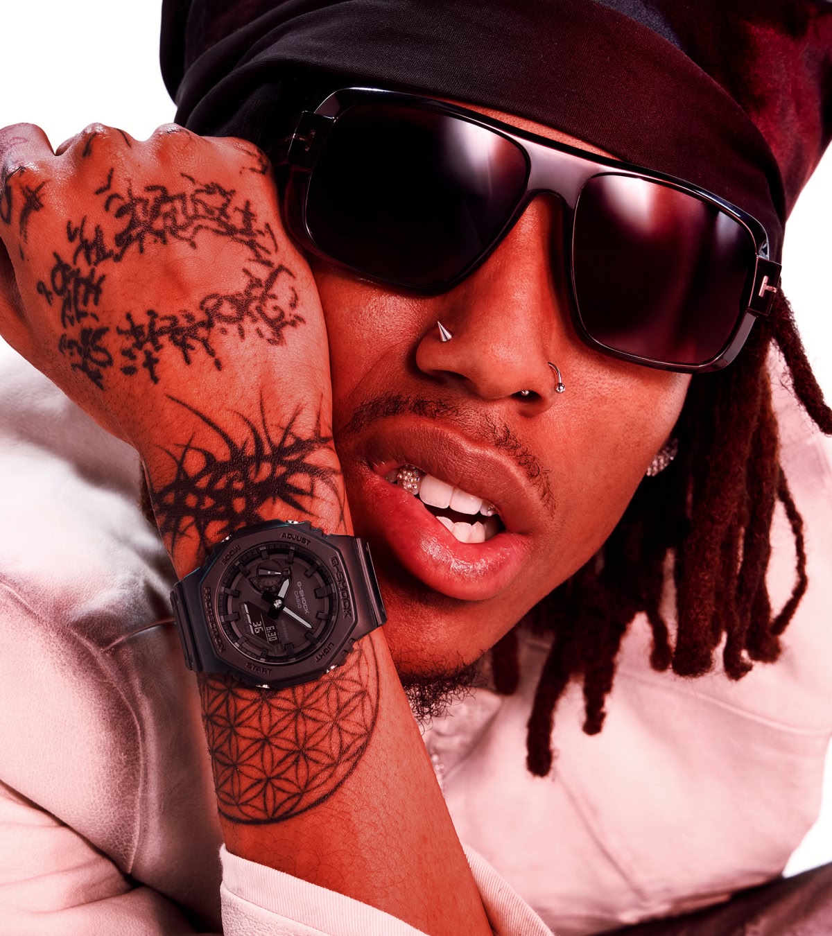 Shop all watches, including G-Shock watches, modeled here by Lil Tecca