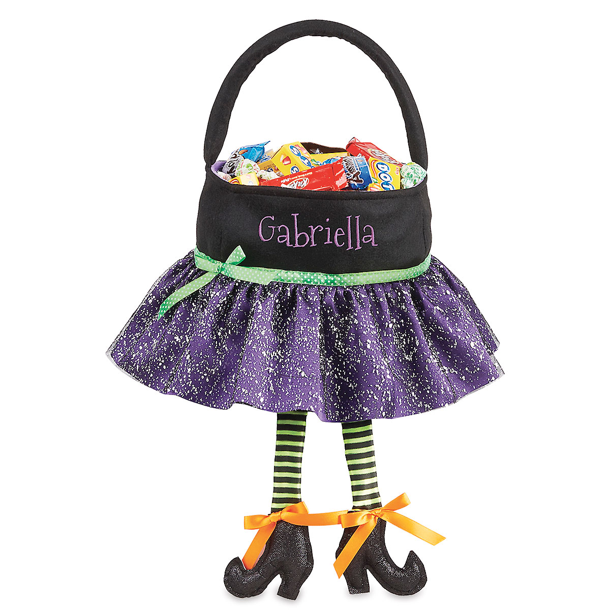 Image of Witch Legs Halloween Personalized Treat Basket