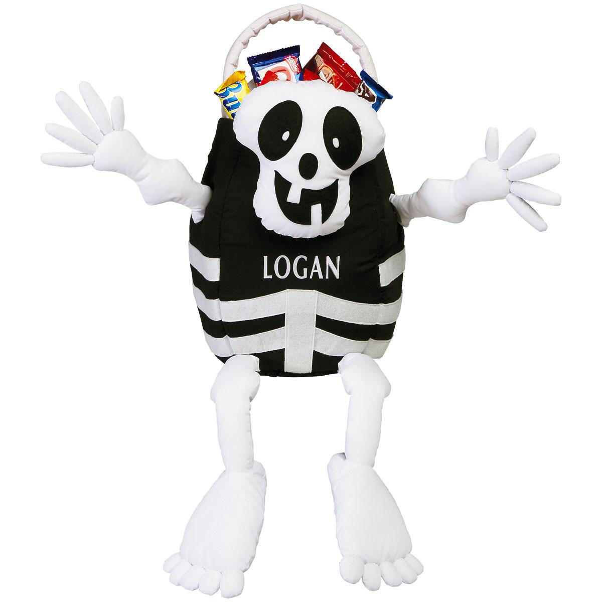 Image of Skeleton Personalized Halloween Treat Bag