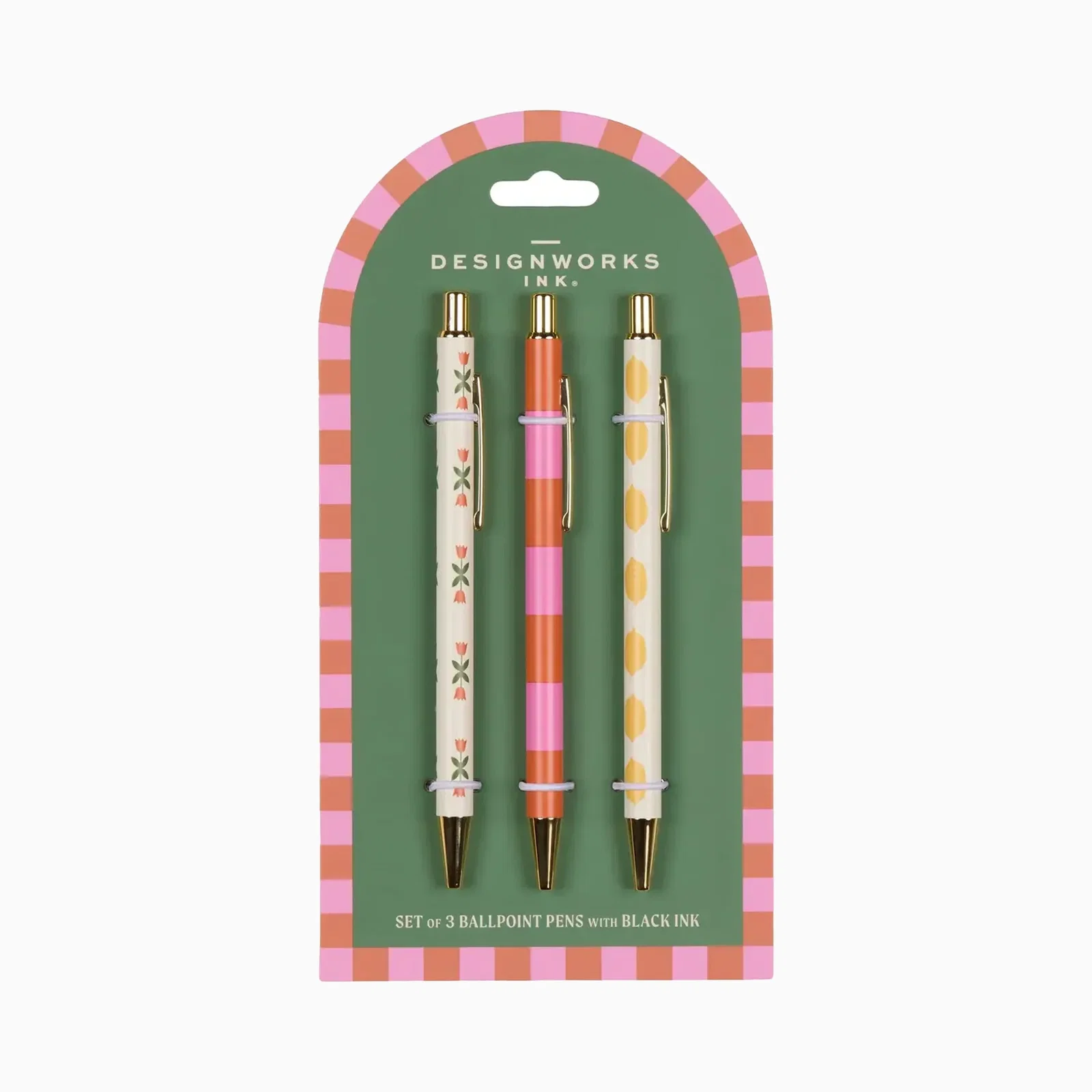 Image of SBP-1001EU - Set of 3 Ink Pens Lemon Stripes