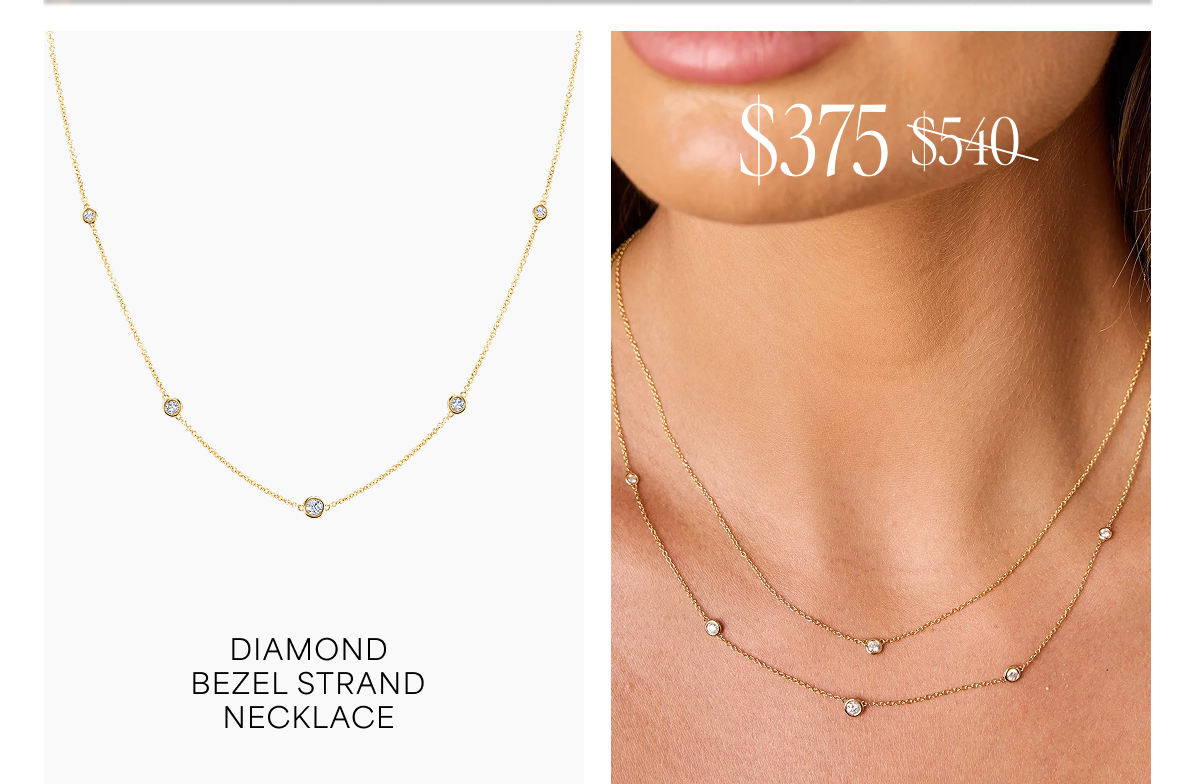Diamond Bezel Strand Necklace