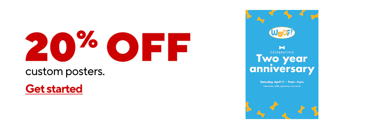 20% off Custom Posters