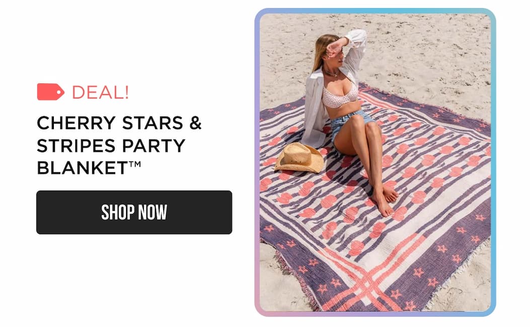 Cherry Stars & Stripes PARTY BLANKET™ SHOP NOW