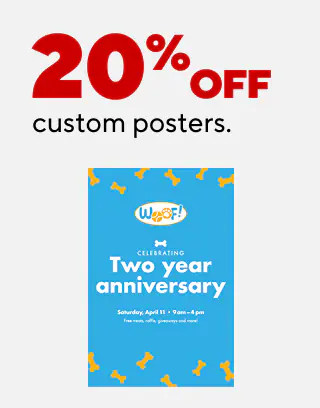 Print. Promote. Bring them in.
Up to $125 off custom print orders
10% back in points on custom print orders
30% off custom labels
20% off custom posters