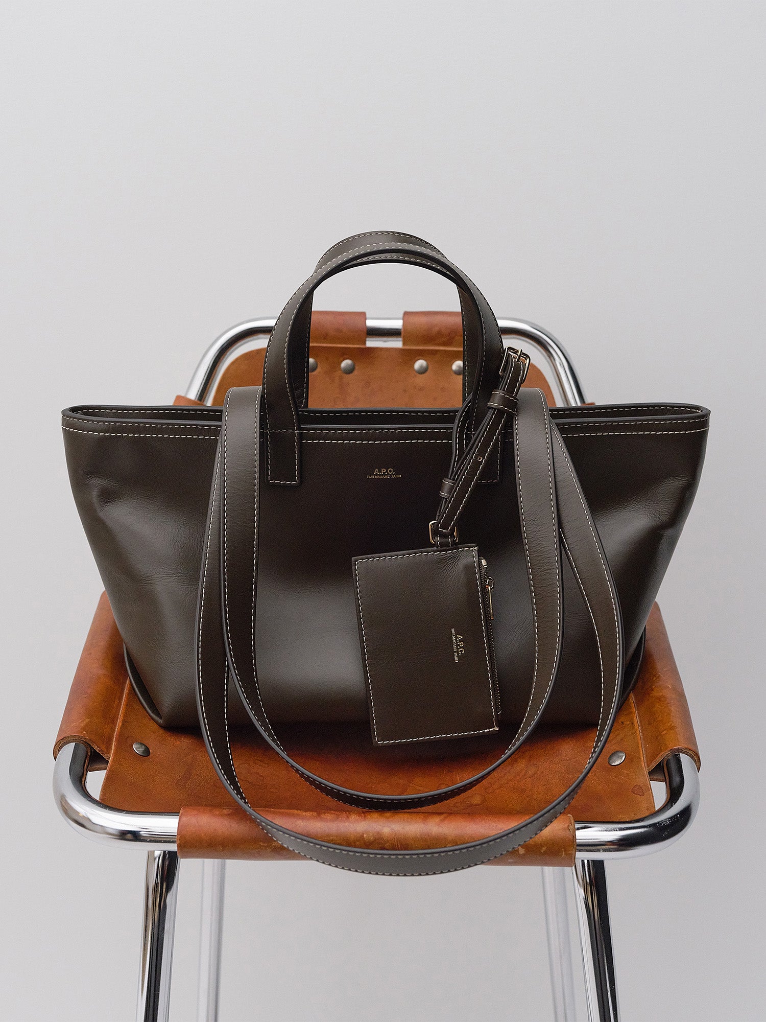 A.P.C. model in Fall 26 outfit