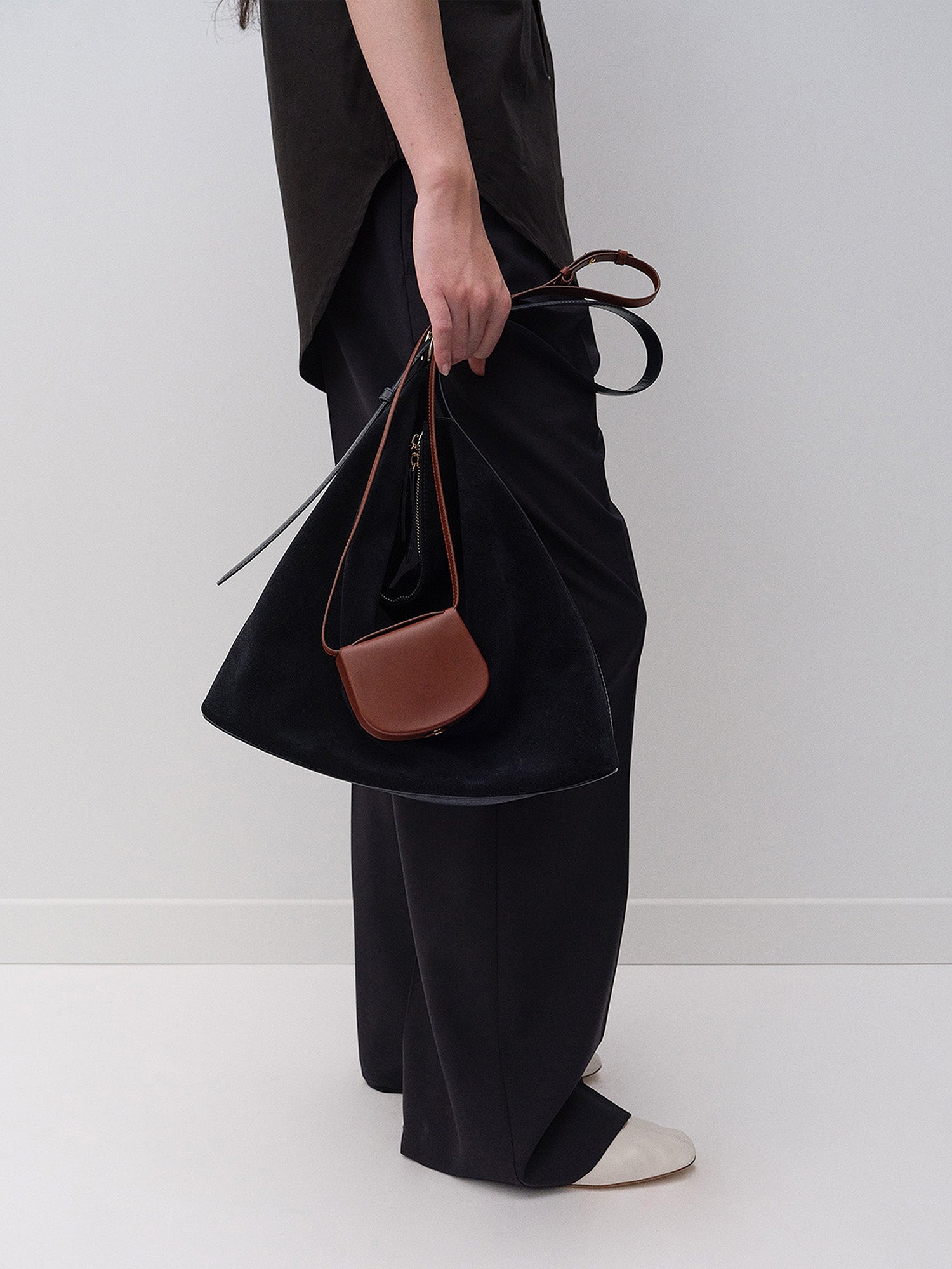 A.P.C. model in Fall 26 outfit