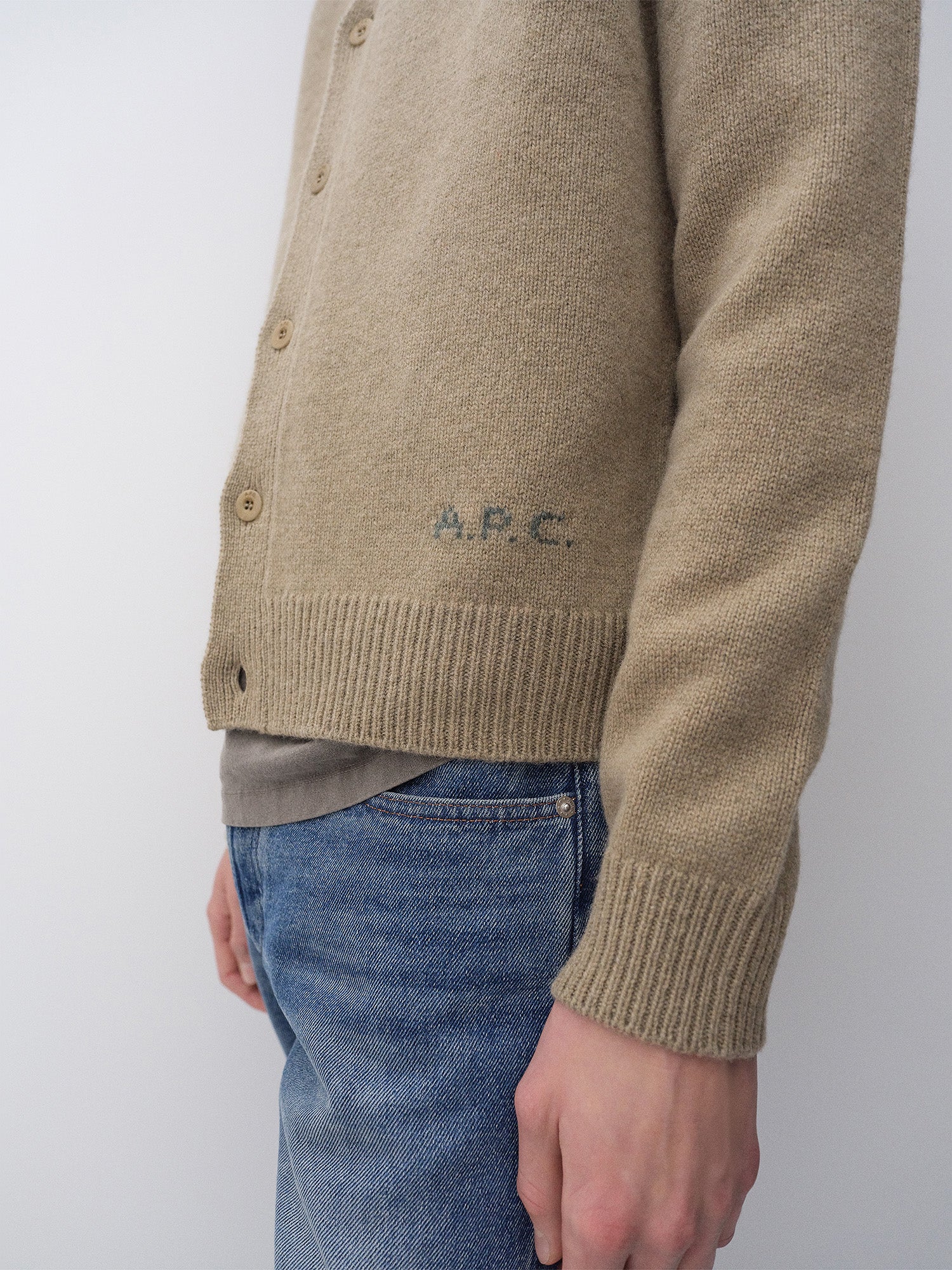 A.P.C. model in Fall 26 outfit