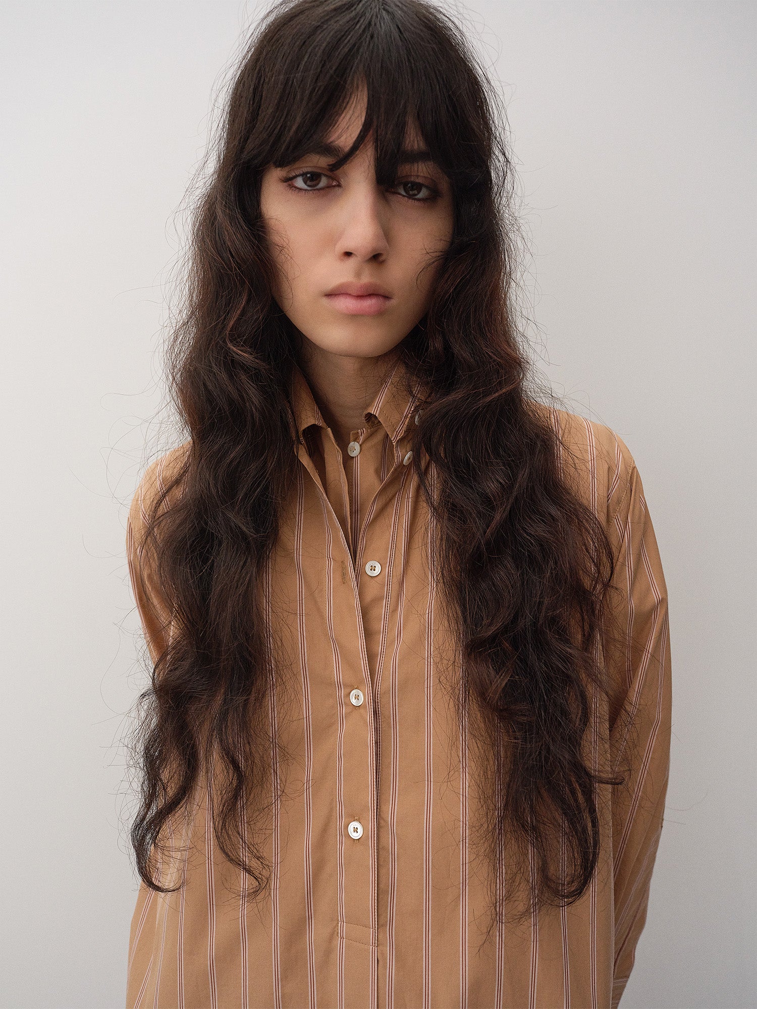 A.P.C. model in Fall 26 outfit