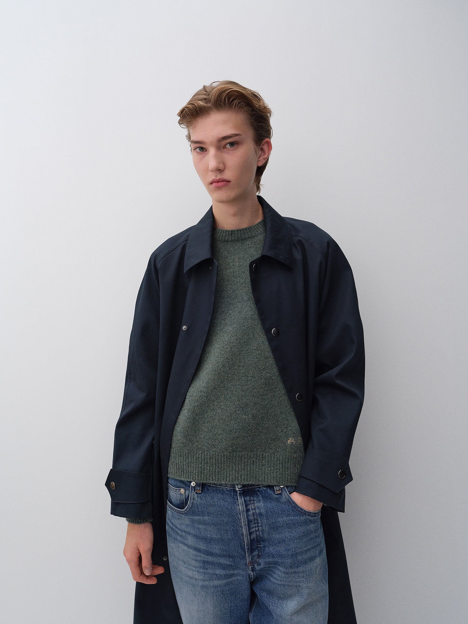 A.P.C. model in Fall 26 outfit