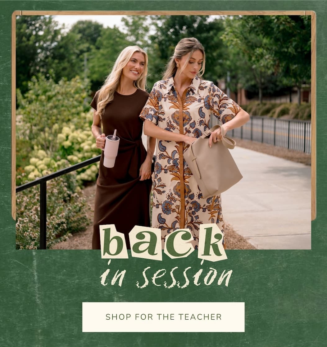 "Back in Session. Shop For the Teacher."