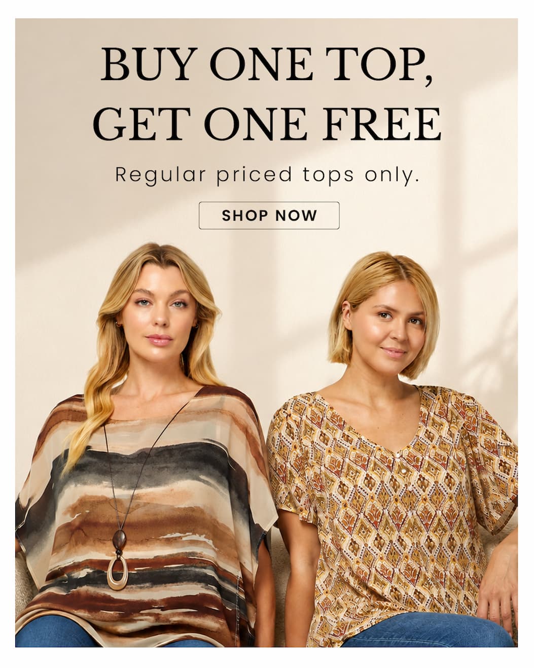 Tops BUY ONE GET ONE FREE. 