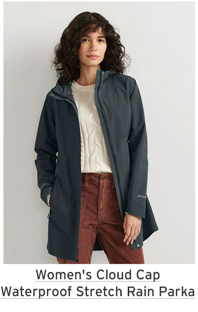 Women's Cloud Cap Waterproof Stretch Hooded Rain Parka