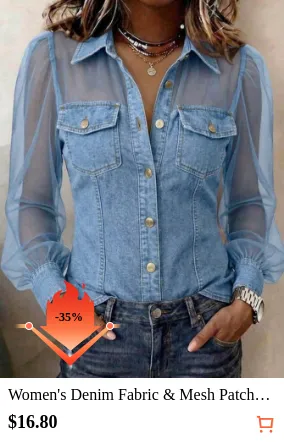 Women s Denim Fabric & Mesh...