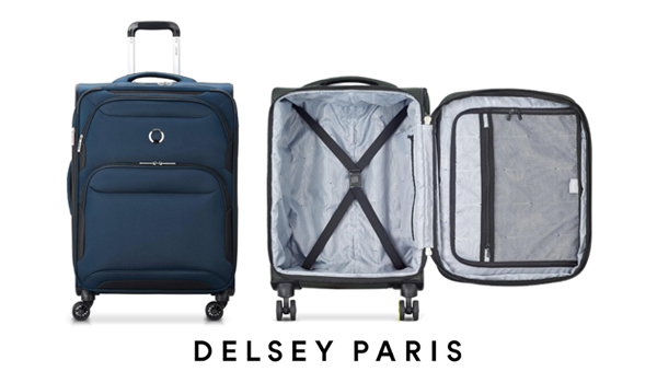 Sky Max 2.0 Softside Expandable Luggage with Spinner Wheels, Blue, 24 Inch