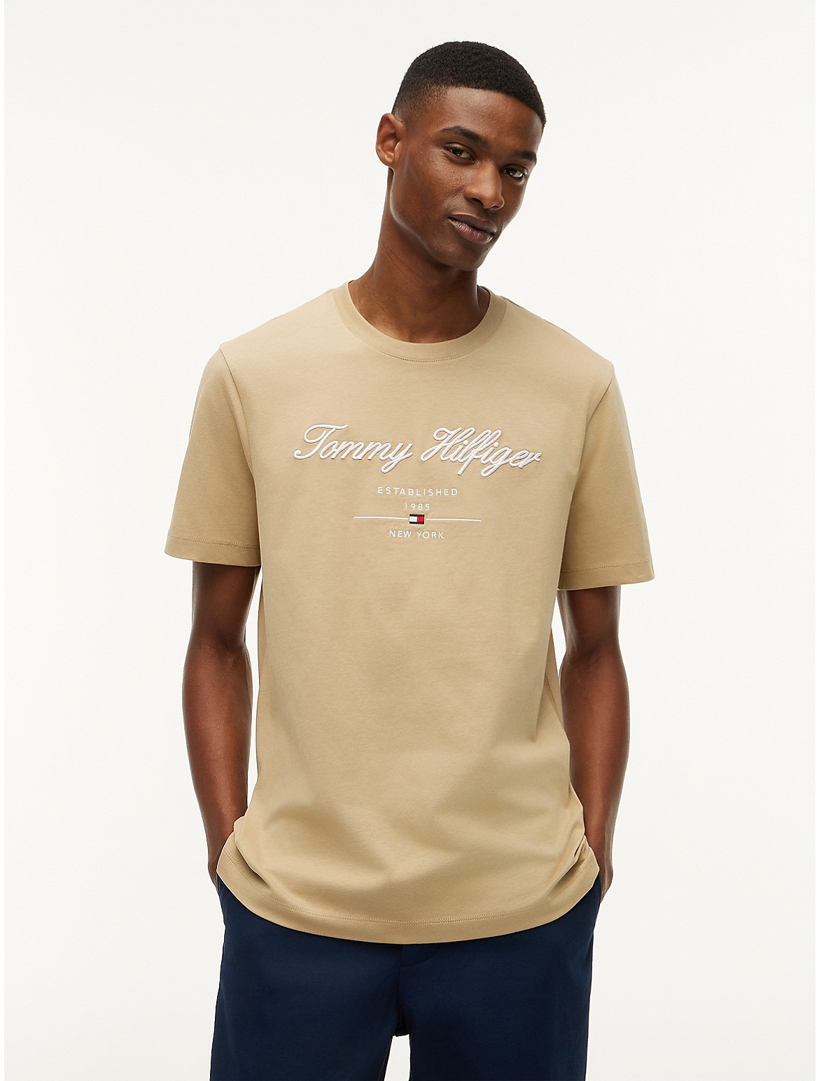 Image of Embroidered Script Logo T-Shirt