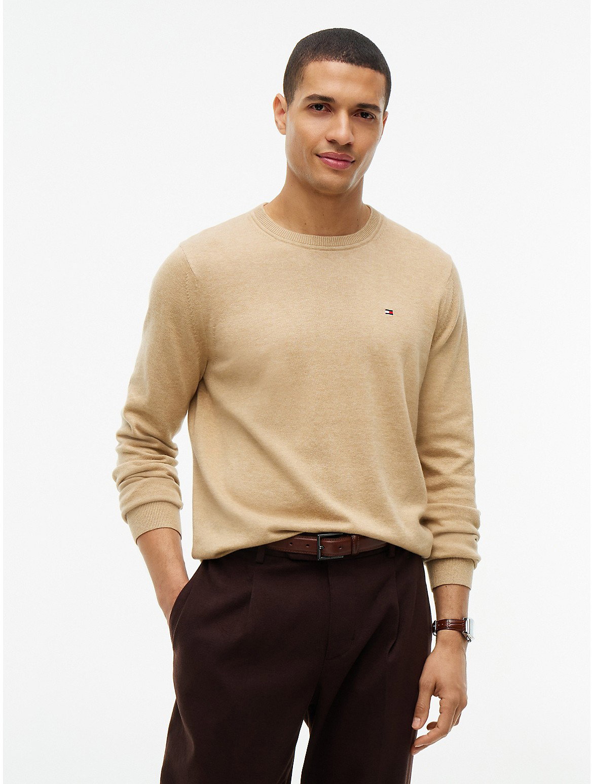 Image of Solid Crewneck Sweater