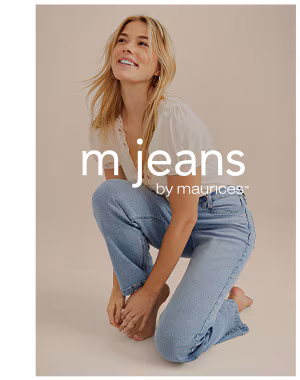m jeans by maurices™. Model wearing maurices clothing.